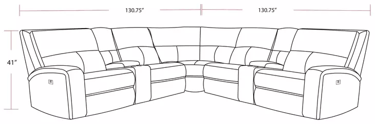 Polaris Bizmark Grey 7 Piece Modular Power Reclining Sectional