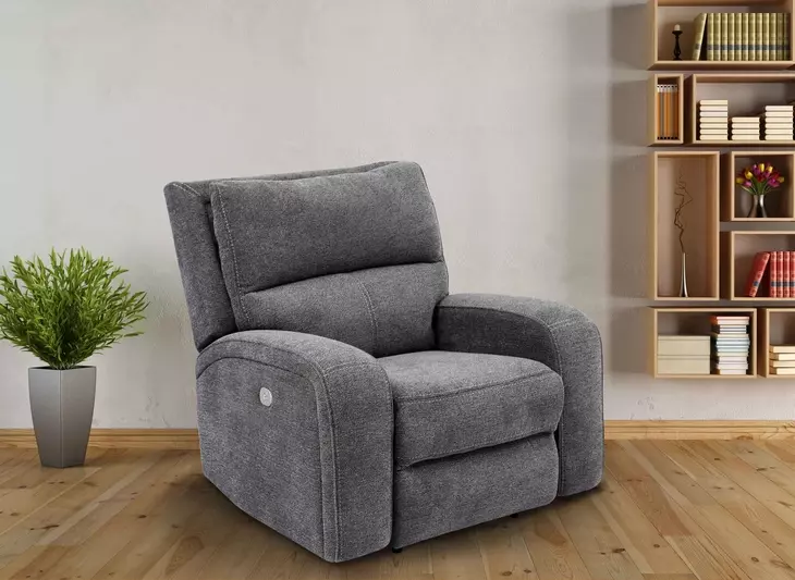 Polaris Bizmark Gray Performance Fabric Power Recliner