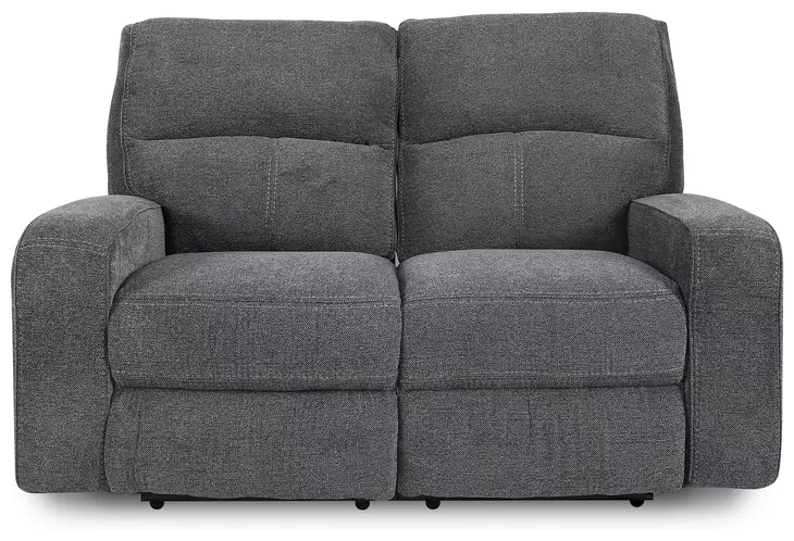 Polaris Bizmark Gray Performance Fabric 63" Power Reclining Loveseat