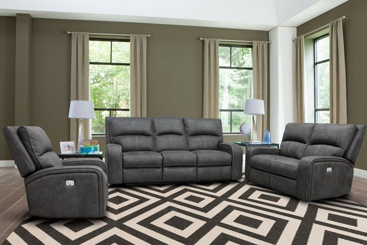 Polaris Slate Performance Fabric Power Reclining Loveseat
