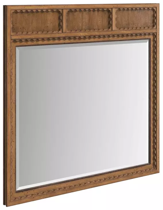 Harbor Warm Walnut Square Dresser Mirror