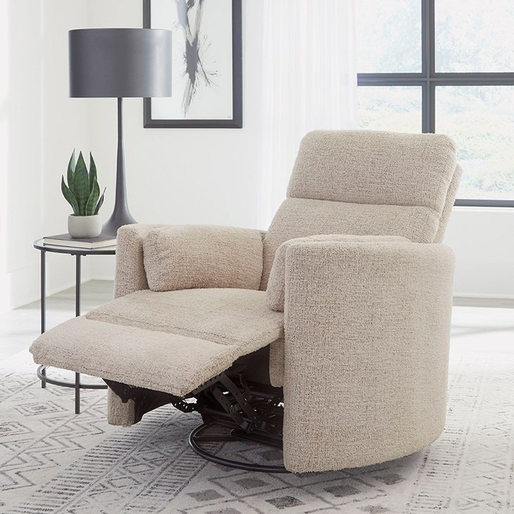Radius Burlap Manual Swivel Recliner