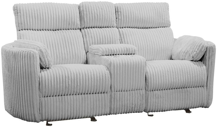 Radius Mega Grey Glider Power Reclining Console Loveseat