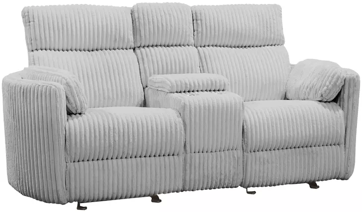 Radius Mega Grey 79" Glider Power Reclining Console Loveseat