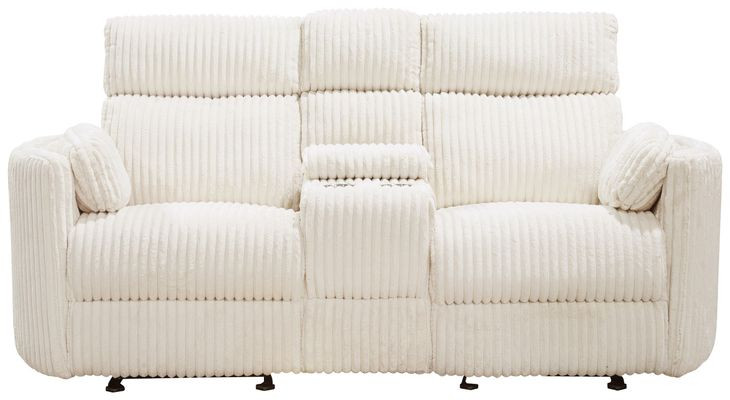 Radius Mega Ivory Glider Power Reclining Console Loveseat