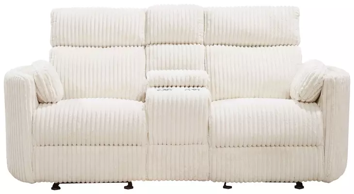 Radius Mega Ivory 79" Glider Power Reclining Console Loveseat