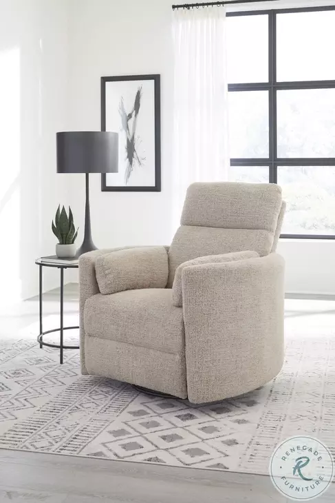 Arc Burlap Manual Swivel Recliner