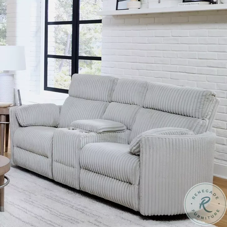 Arc Mega Grey Glider Power Reclining Console Loveseat