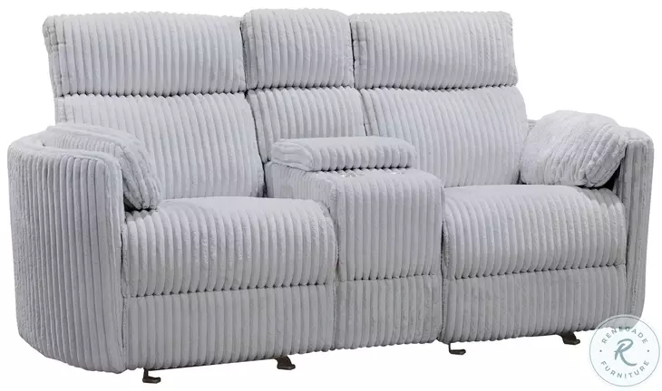 Arc Mega Grey Glider Power Reclining Console Loveseat