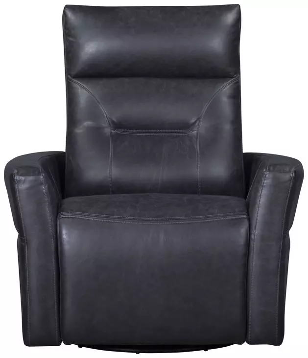 Remmington Vintage Slate Leather Swivel Glider Power Recliner