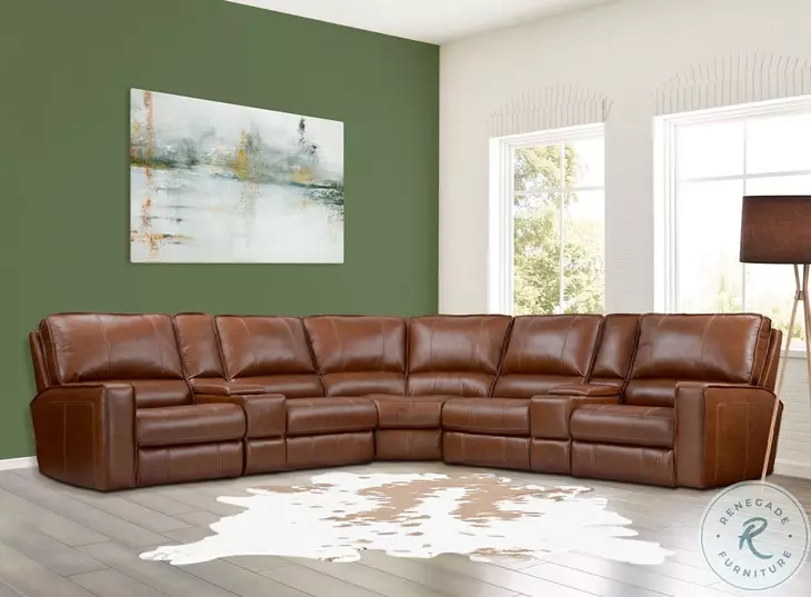 Rockford Verona Saddle Leather Sectional