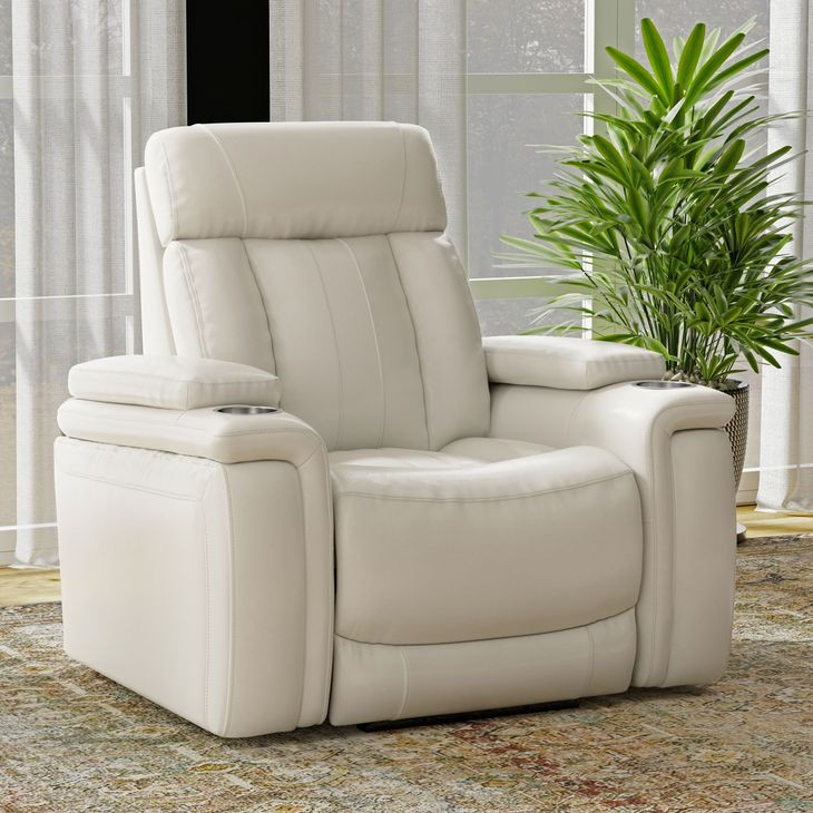 Royce Fantom Ivory Power Recliner with Power Headrest
