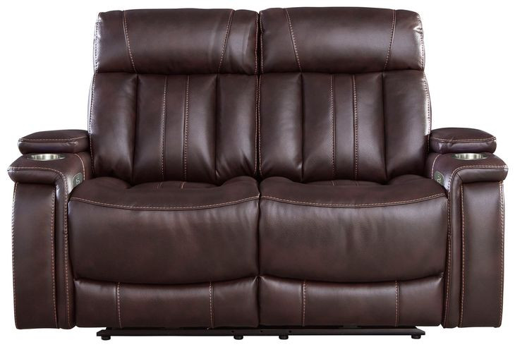 Royce Fantom Brown Power Reclining Loveseat with Power Headrest