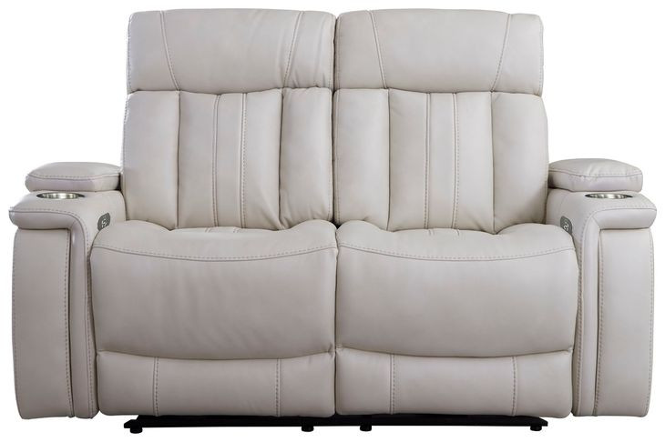Royce Fantom Ivory Power Reclining Loveseat with Power Headrest