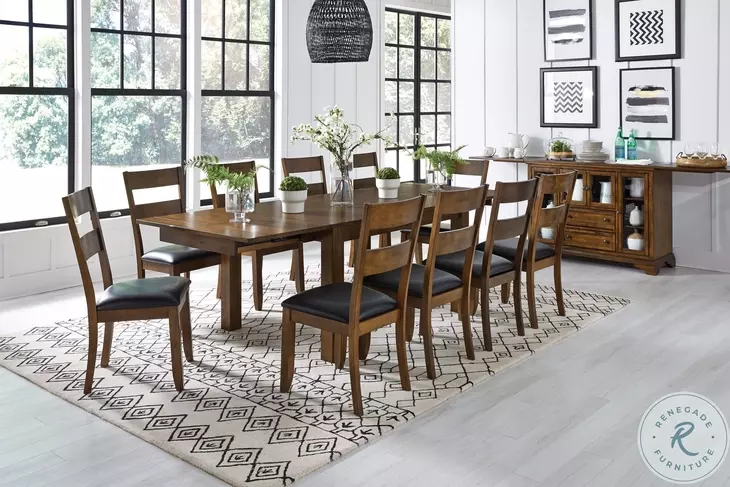 Mariposa Rustic Whiskey Ladder Back Upholstered Side Chair Set of 2