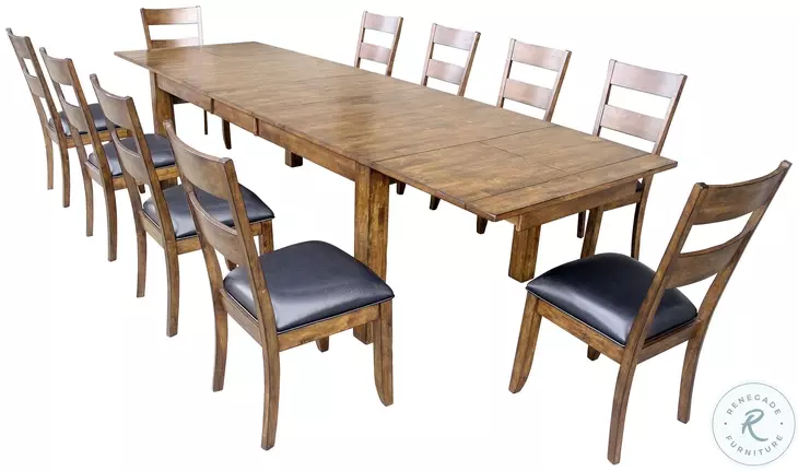 Mariposa Rustic Whiskey Ladder Back Upholstered Side Chair Set of 2