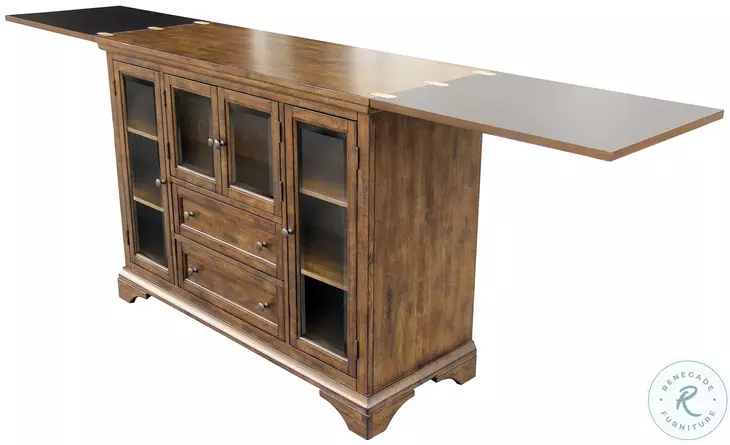 Mariposa Rustic Whiskey Trestle Extendable Dining Room Set