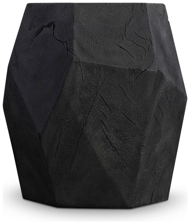 Dee Black Burn Hexagonal Accent Table