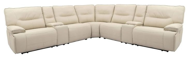 Spartacus Oyster Performance Fabric 7 Piece Modular Power Reclining Sectional