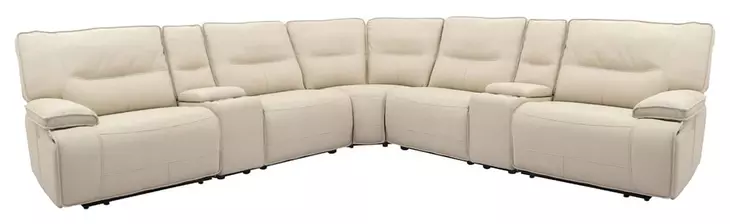 Spartacus Oyster Performance Fabric 7 Piece Modular Power Reclining Sectional