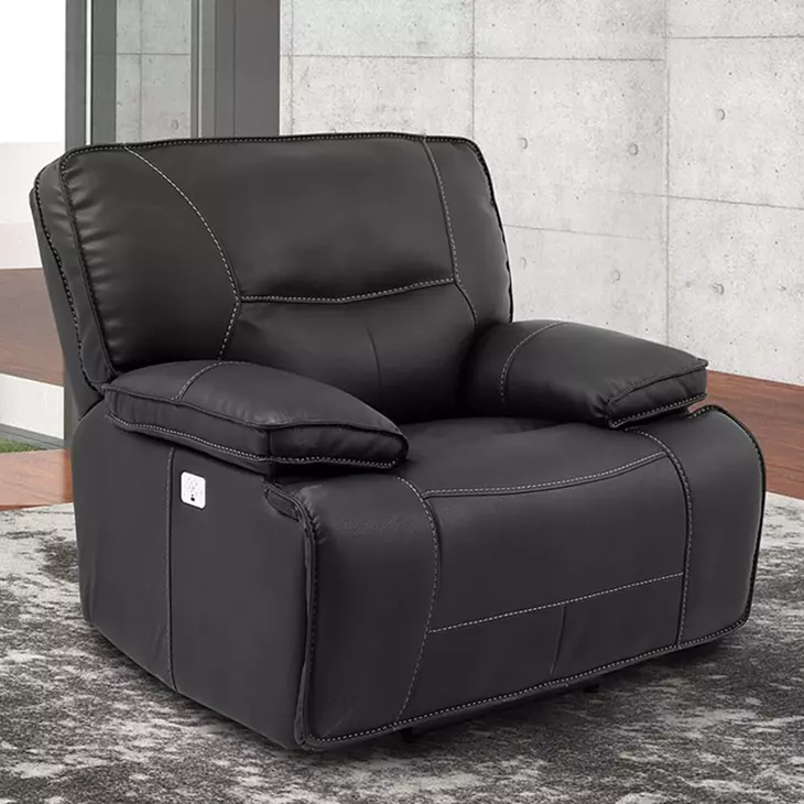 Spartacus Black Dual Performance Fabric Power Recliner with Power Headrest