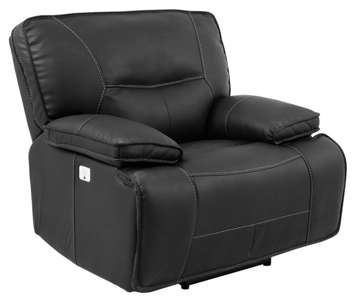 Spartacus Black Dual Performance Fabric Power Recliner with Power Headrest