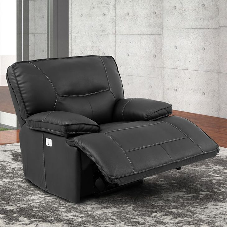 Spartacus Black Dual Performance Fabric Power Recliner with Power Headrest