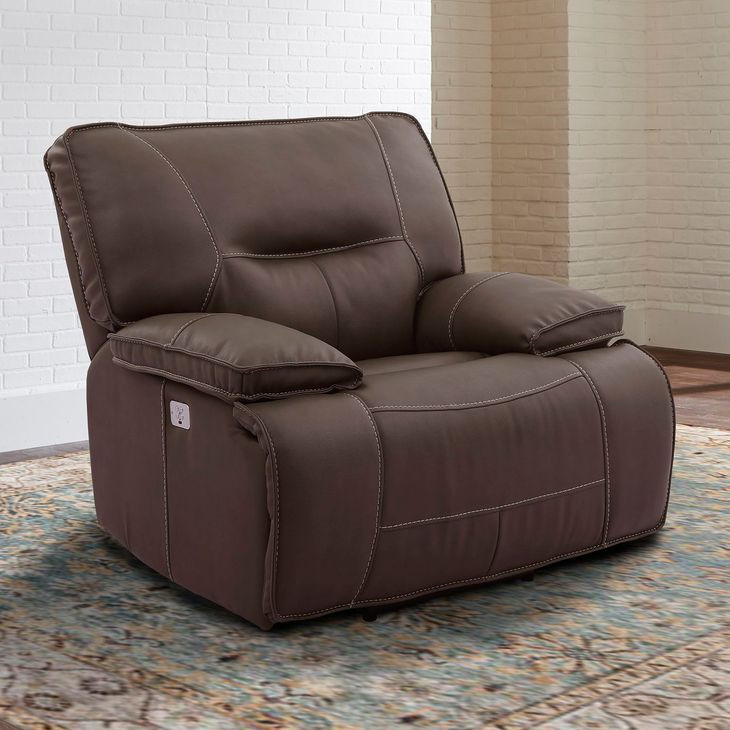 Spartacus Chocolate Performance Fabric Power Recliner with Power Headrest