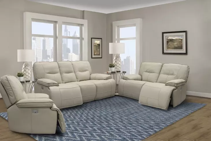 Spartacus Oyster Power Recliner with Power Headrest