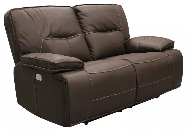 Spartacus Chocolate Dual Performance Fabric 65" Power Reclining Loveseat with Power Headrest