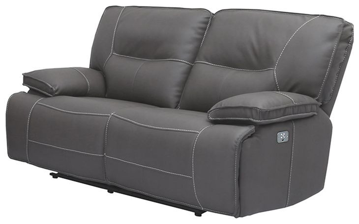 Spartacus Haze Dual Performance Fabric Power Reclining Loveseat with Power Headrest
