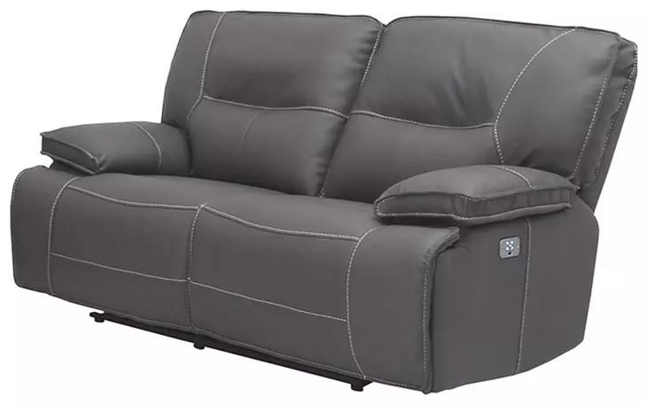 Spartacus Haze Dual Performance Fabric 65" Power Reclining Loveseat with Power Headrest