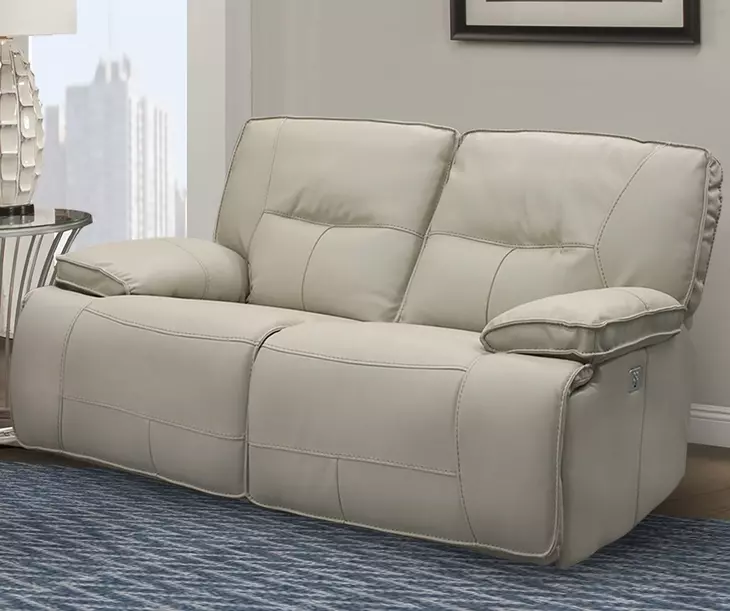 Spartacus Oyster Dual Performance Fabric 65" Power Reclining Loveseat with Power Headrest