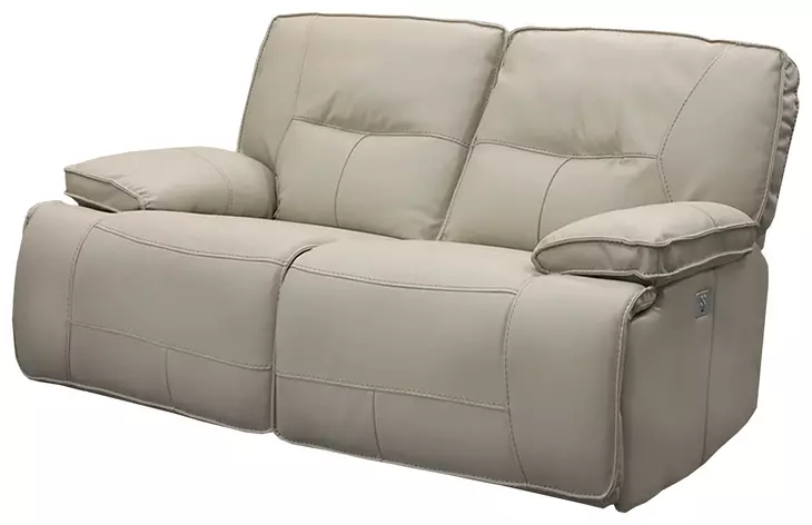 Spartacus Oyster Dual Performance Fabric 65" Power Reclining Loveseat with Power Headrest