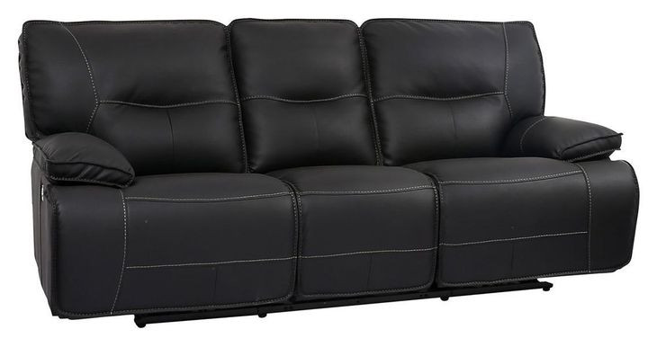Spartacus Black Dual Performance Fabric Power Reclining Sofa with Power Headrest