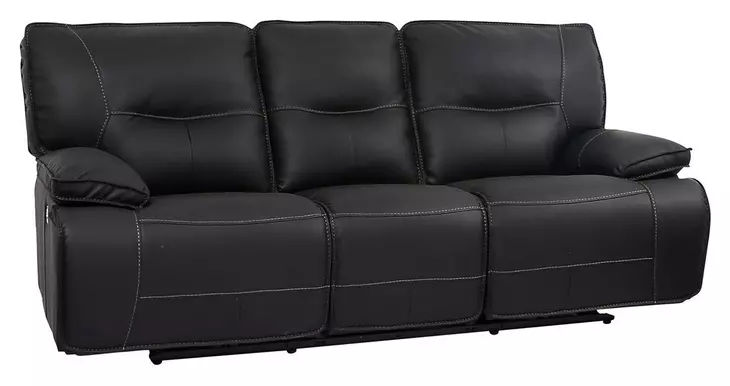 Spartacus Black Dual Performance Fabric 88" Power Reclining Sofa with Power Headrest