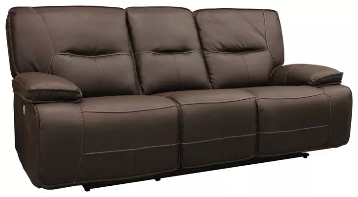 Spartacus Chocolate Dual Performance Fabric 88" Power Reclining Sofa with Power Headrest