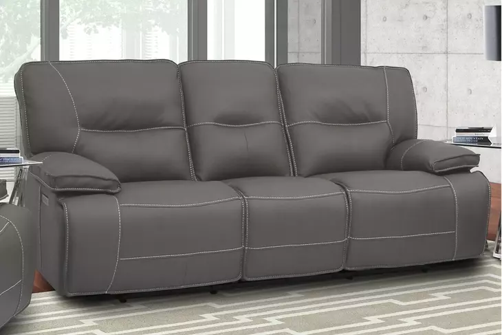 Spartacus Haze Dual 88" Power Reclining Sofa with Power Headrest