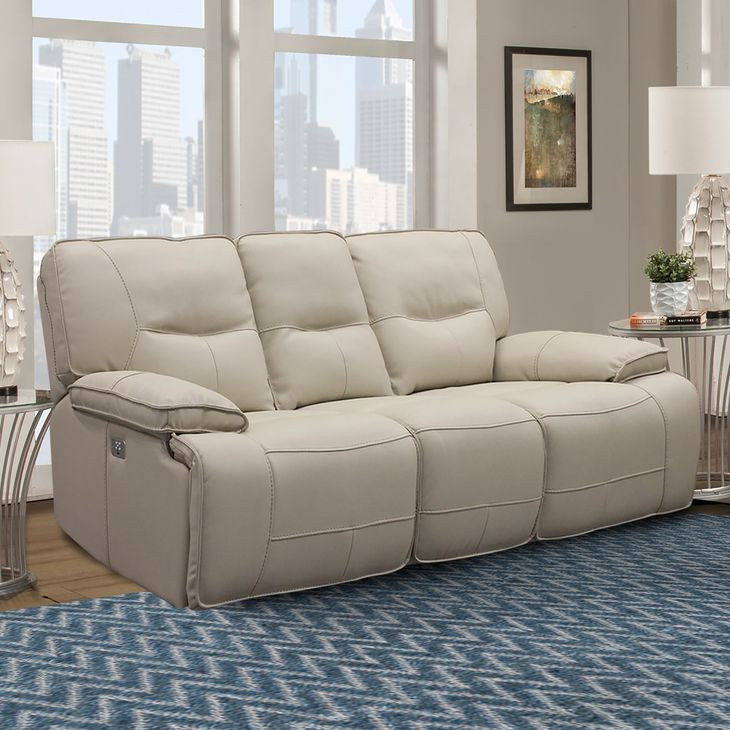 Spartacus Oyster Dual Performance Fabric Power Reclining Sofa with Power Headrest