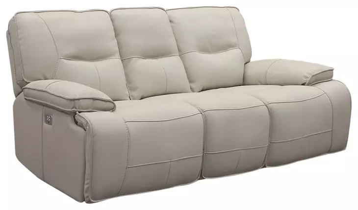 Spartacus Oyster Dual Performance Fabric 88" Power Reclining Sofa with Power Headrest