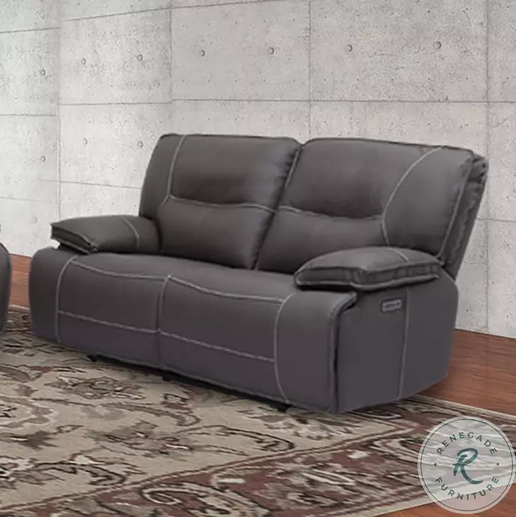Victor Haze Dual Performance Fabric Power Reclining Loveseat with Power Headrest
