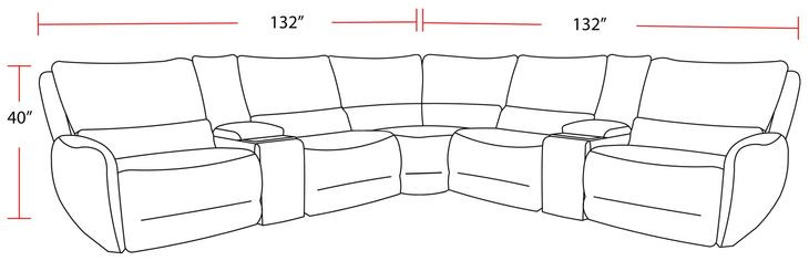 Stellar Bloke Cotton 7 Piece Modular Power Reclining Sectional