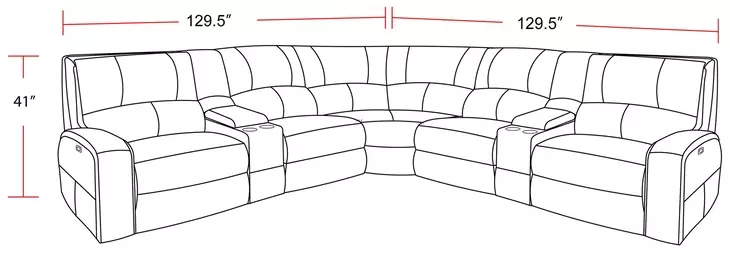 Swift Bourbon Leather 7 Piece Modular Power Reclining Sectional