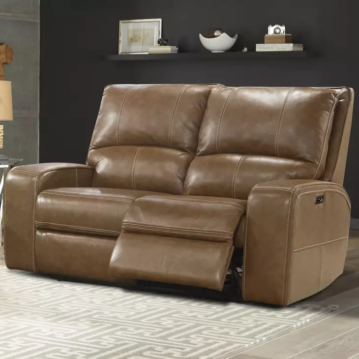 Swift Bourbon Dual 64" Power Reclining Loveseat with Power Headrest