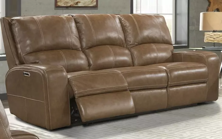 Swift Bourbon Dual 88" Power Reclining Sofa with Power Headrest