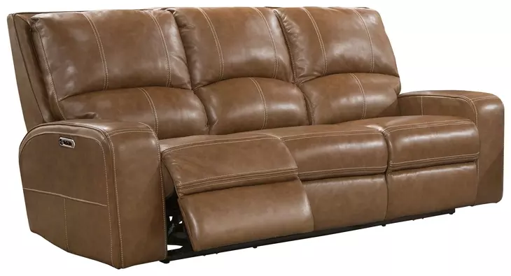 Swift Bourbon Dual 88" Power Reclining Sofa with Power Headrest