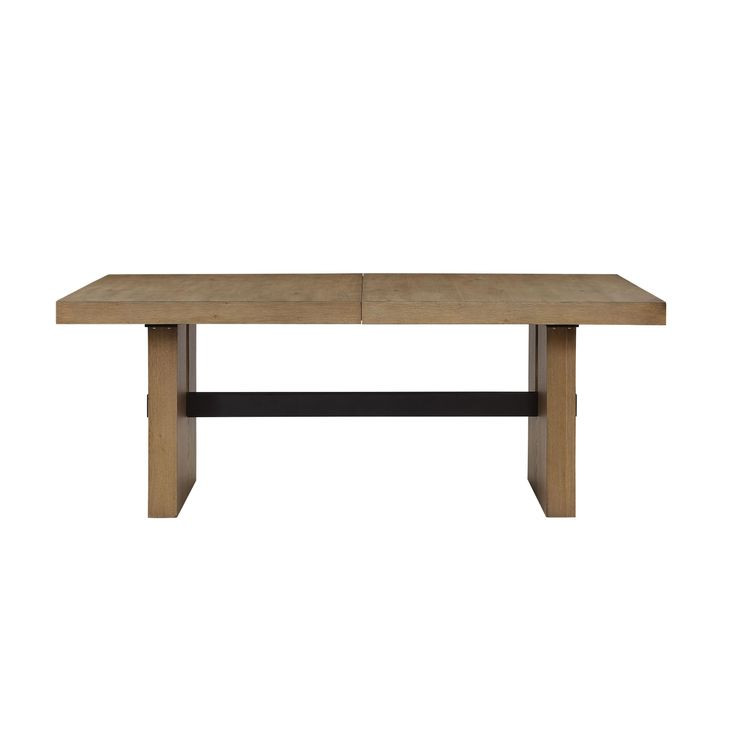 Aubrey Brown 96" Extendable Rectangular Dining Table