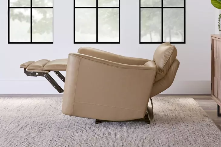 Taylor Brazilian Cappuccino Leather Zero Gravity Power Recliner
