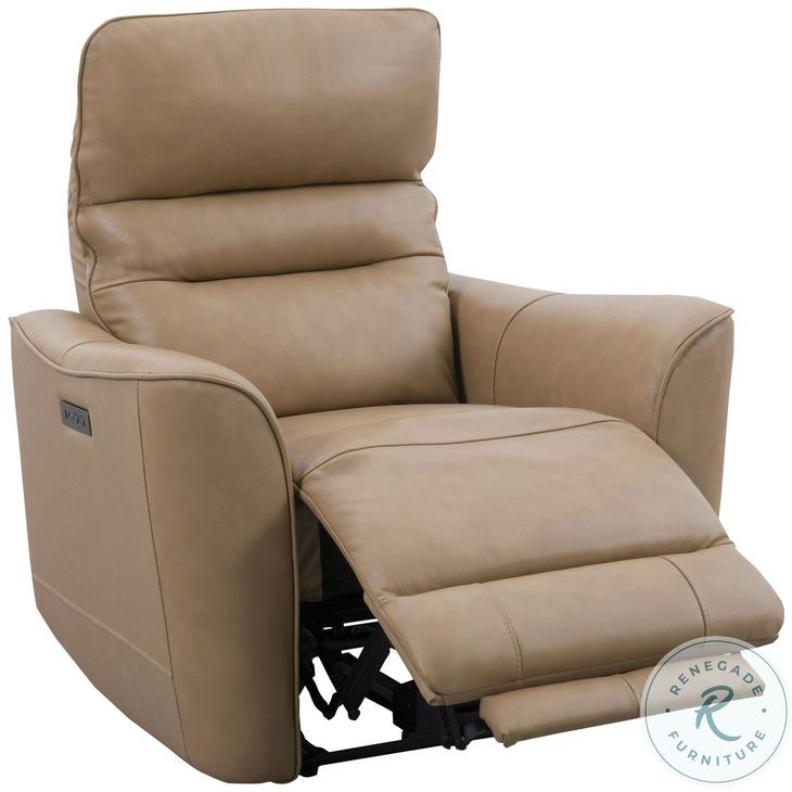 Thalden Brazilian Cappuccino Leather Zero Gravity Power Recliner