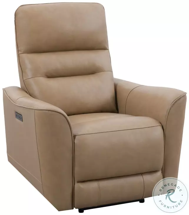 Thalden Brazilian Cappuccino Leather Zero Gravity Power Recliner